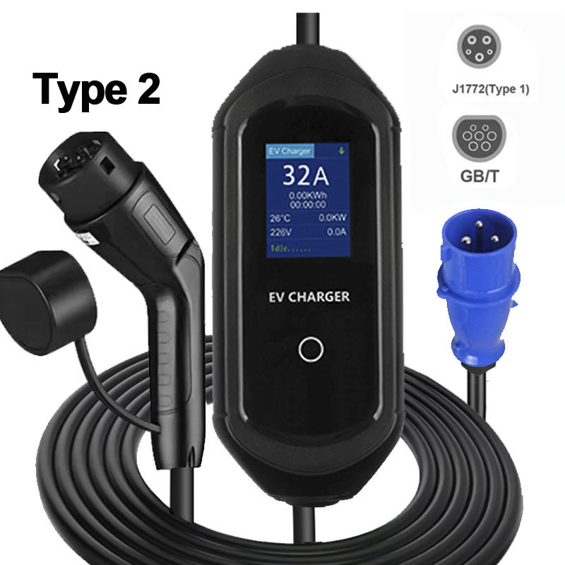 타임예스 7KW 휴대용 전기차 EV 충전소 5M 타입  - Portable Ev Charger 32A Type 2 Cee Plug 리뷰 및 가격